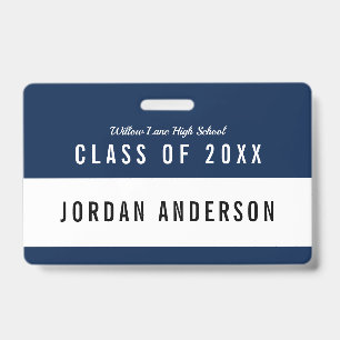Editable Colour School Class Reunion Name Badge