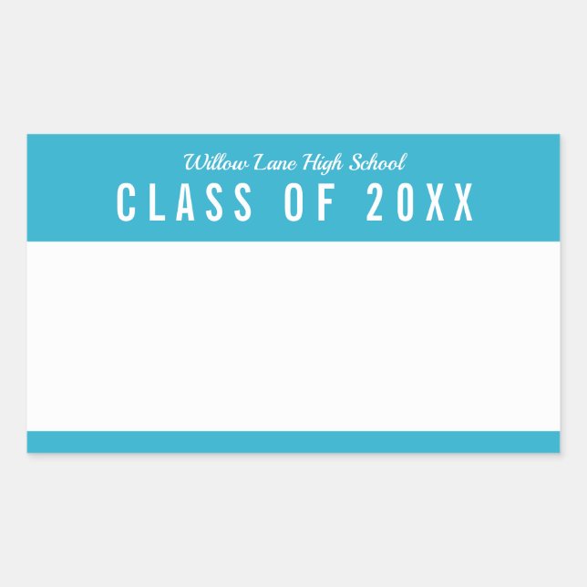 Editable Colour School Class Reunion Name Sticker (Front)