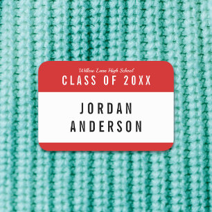 Editable Colour School Class Reunion Name Tag