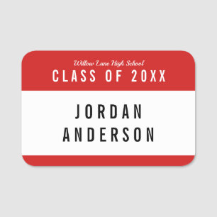 Editable Colour School Class Reunion Name Tag