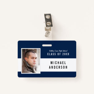 Editable Colour School Class Reunion Photo Name Badge