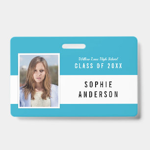 Editable Colour School Class Reunion Photo Name Badge