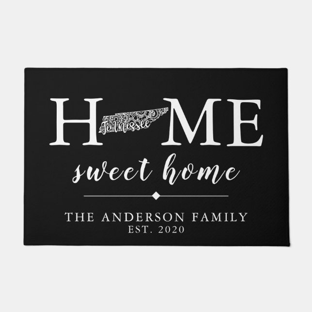 Editable Colour TENNESSEE Personalized State Doormat (Front)