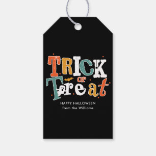 Editable Colour Trick Or Treat Halloween  Gift Tags