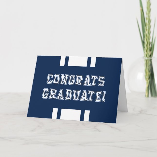 Editable Colour Varsity Congrats Graduate Card (Front)