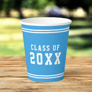 Editable Colour Varsity Graduating Class Year Paper Cups