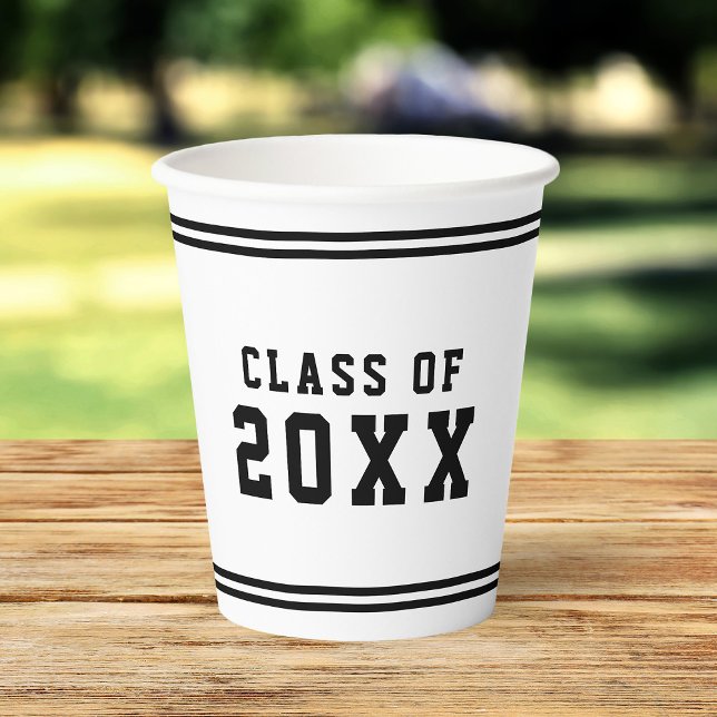 Editable Colour Varsity Graduating Class Year Paper Cups (Creator Uploaded)