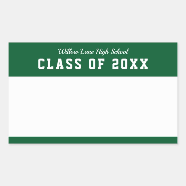 Editable Colour Varsity Style Class Reunion Name R Sticker (Front)