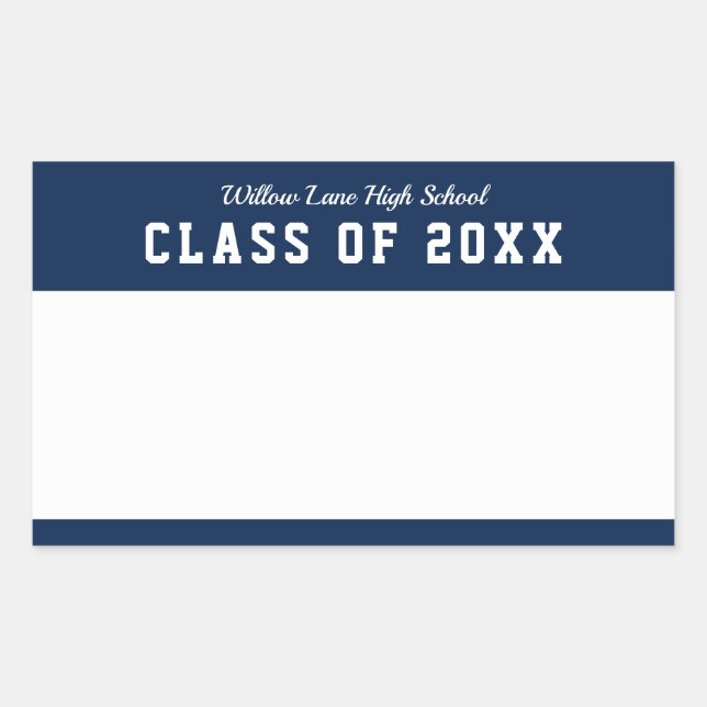 Editable Colour Varsity Style Class Reunion Name Sticker (Front)