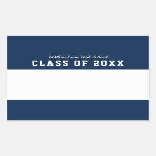 Editable Colour Varsity Style Class Reunion Name Sticker