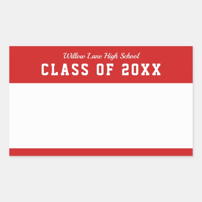 Editable Colour Varsity Style Class Reunion Name Sticker (Front)