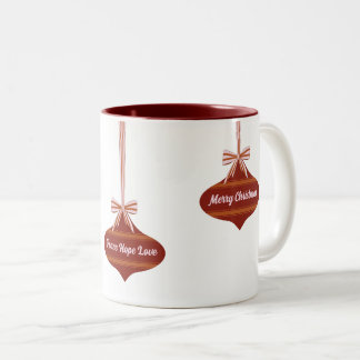 Editable Colour Vintage Ornament Christmas Two-Tone Coffee Mug