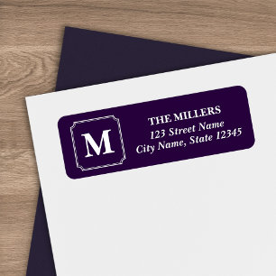 Editable Colour with White Border Monogram Address