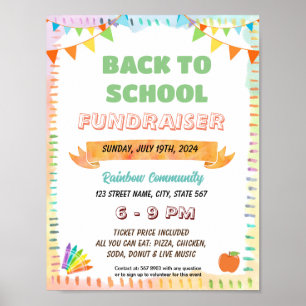 Editable colourful back to school flyer poster