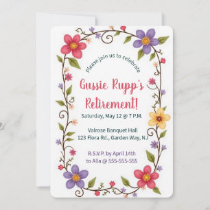 Editable Colourful Flowers and Leaves Frame Invitation