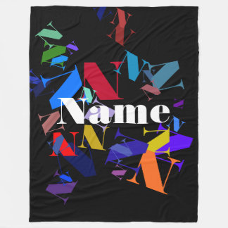 Editable colourful text Any name or word you choos Fleece Blanket