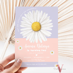 Editable Colours ANY AGE Daisy Summer Birthday Invitation