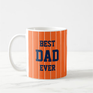 Editable Colours Baseball Stripes Best Dad Ever Coffee Mug