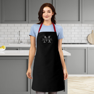 Editable Colours Classic Border Name Monogram Apron