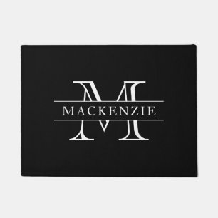 Editable Colours Classic Border Name Monogram Doormat