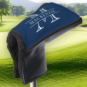 Editable Colours Classic Border Name Monogram Golf Head Cover