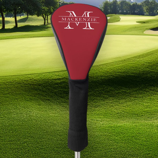 Editable Colours Classic Border Name Monogram Golf Head Cover (Creator Uploaded)