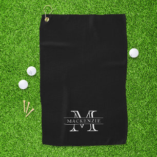 Editable Colours Classic Border Name Monogram Golf Towel