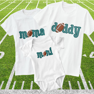 Editable Colours Mini Love Footbal Matching  Baby Bodysuit