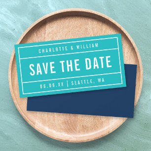 Editable Colours Modern Bordered Bold Save the Dat Save The Date