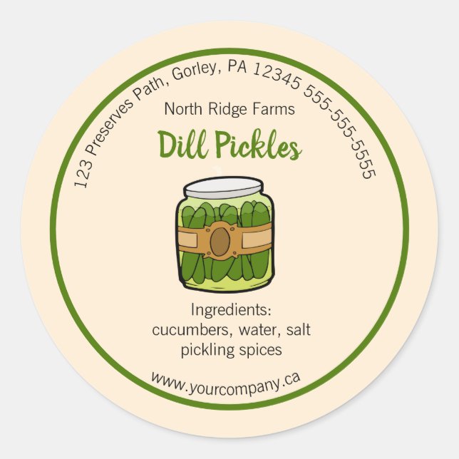 Editable Company Pickles Label (Front)