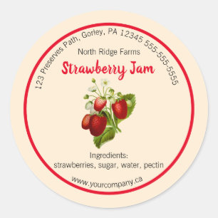 Editable Company Strawberry Jam Label