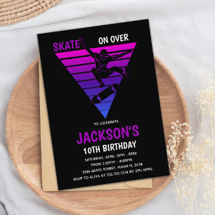 Editable Cool Skater Party Invite