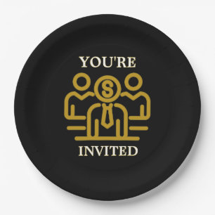 Editable Corporate Event Invite Paper Plates