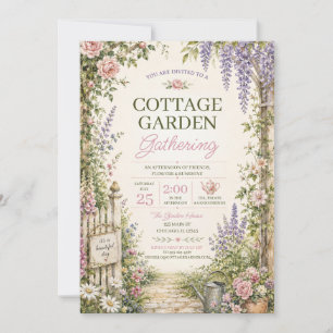 Editable Cottage Garden Gathering Invitation