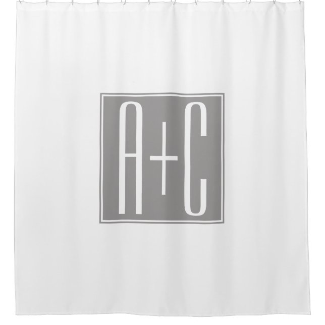 Editable Couples Initials | White & Grey (Front)