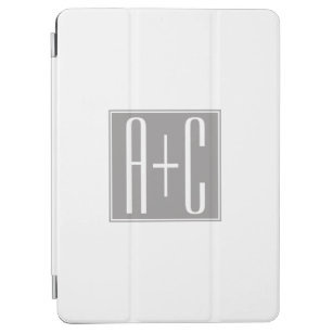 Editable Couples Initials   White & Grey iPad Air Cover
