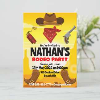 Editable Cowboy Birthday Invitation