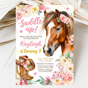 Editable Cowgirl Birthday Invitation Template Girl