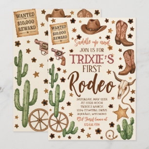 Editable Cowgirl Birthday Party Invitation