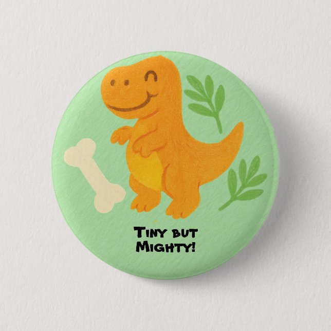 Editable Crayon Style – Dinosaur Roarsome 2 Inch Round Button (Front)