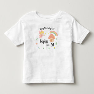 Editable Crayon Style – Fairy Mushroom Forest Toddler T-shirt