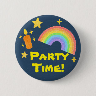 Editable Crayon Style – Rainbow Celebration 2 Inch Round Button