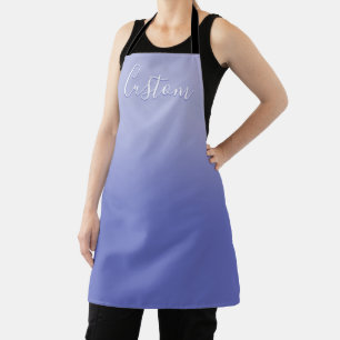 Editable Cursive Script   White & Purple Violet Apron