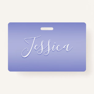 Editable Cursive Script   White & Purple Violet Badge