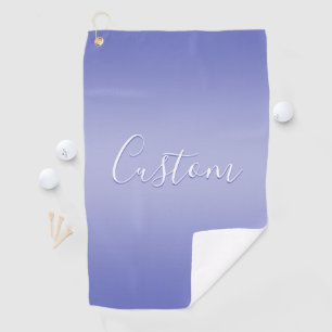 Editable Cursive Script   White & Purple Violet Golf Towel