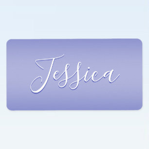 Editable Cursive Script White & Purple Violet Label