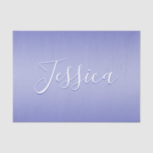Editable Cursive Script White & Purple Violet Tissue Paper
