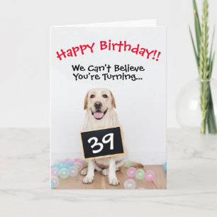 Editable Custom Age Dog Lover Birthday Card
