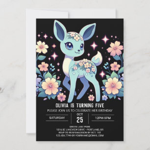 Editable Custom Deer Digital Birthday Invitation