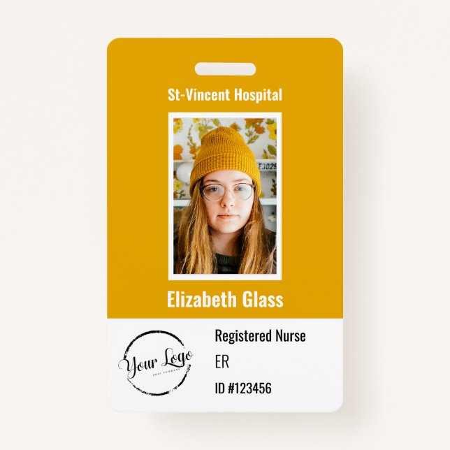Editable Custom Employee Photo Badge (Front)